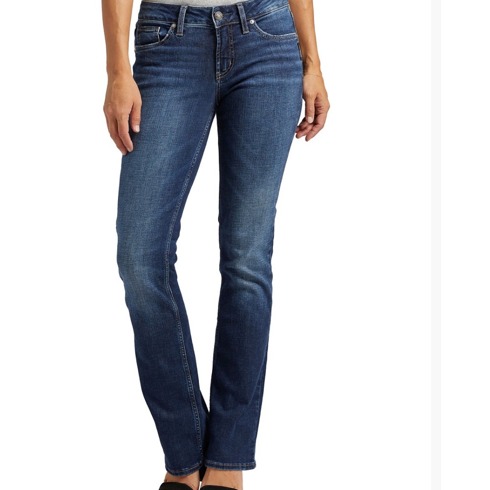 Silver Jeans suki Women's mid rise stretchy slim Boot Cut jeans